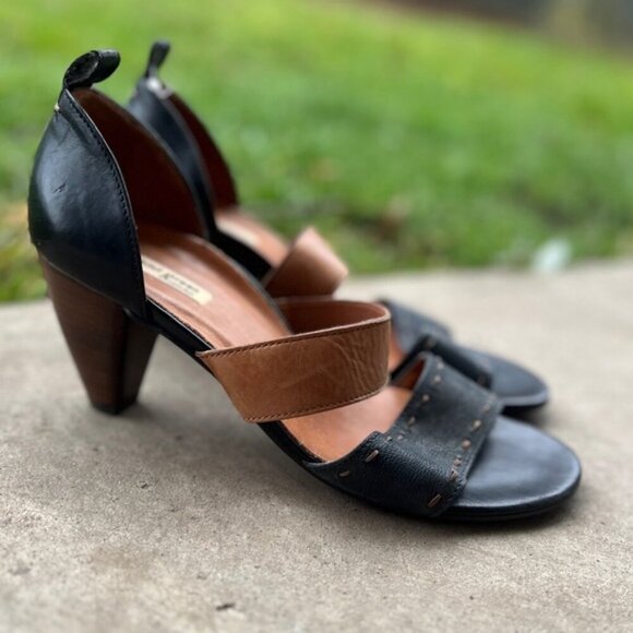 Paul Green Muchen handmade leather heel sandals Sz 6 - Picture 2 of 7
